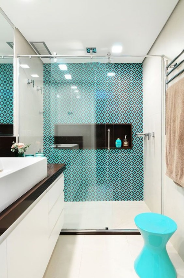 Badezimmer Ideen blaue und weiße Ideen fürs Badezimmer