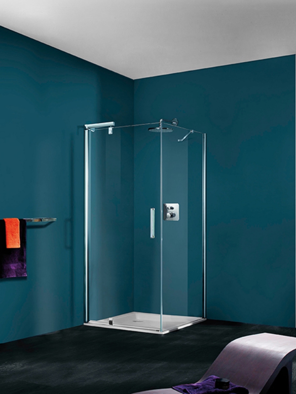Die perfekte Duschkabine – folgende Faktoren sollten Sie beim Kauf berücksichtigen hüppe dusch kabine blaue wände