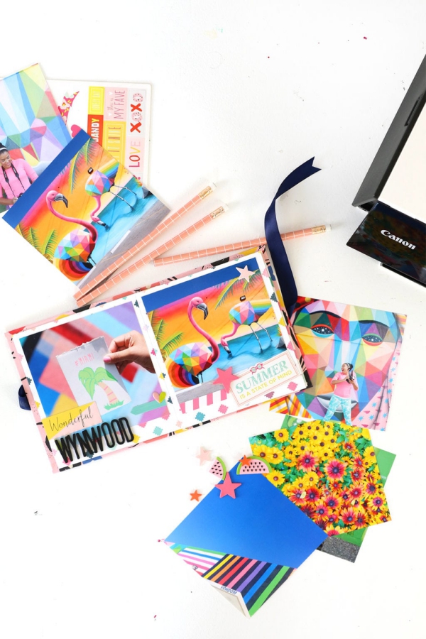 Leporello basteln – einfache Anleitung und künstlerische Ideen buntes faltbuch farbenfroh flamingo