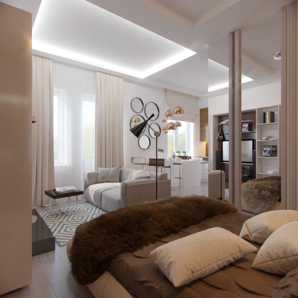 Mikro 20 qm Wohnung einrichten und sich trotz Größe wohl fühlen spiegel deko wohnzimmer schlafzimmer