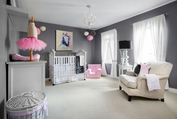Mädchenzimmer Deko Ideen und Tipps für junge Eltern deko in grau und rosa aktuell