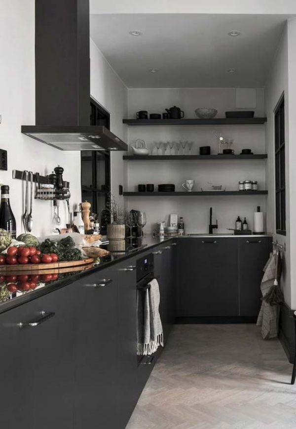 schwarzes zimmer tolle küche in schwarz