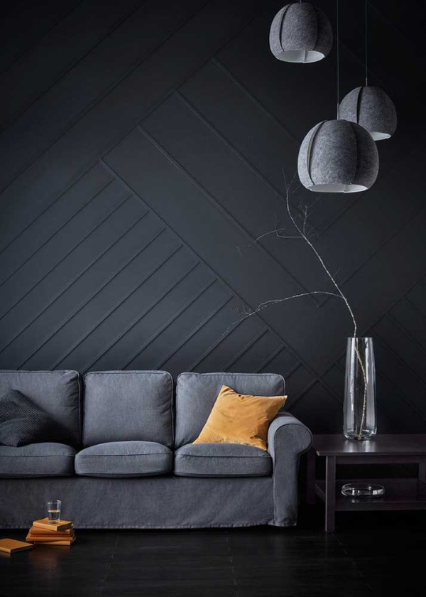 schwarzes zimmer tolles design in grauer farbe