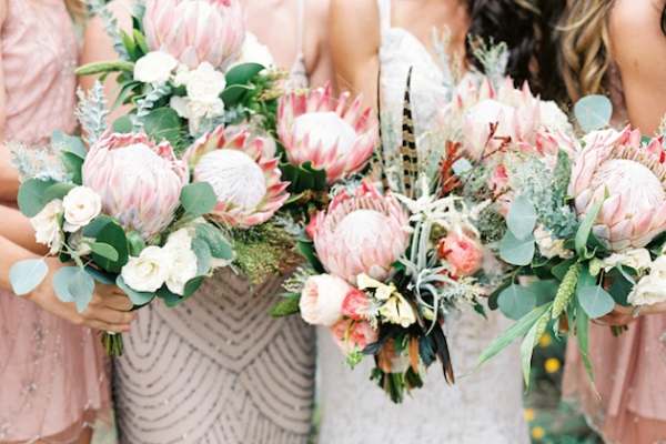 Brautstrauß Herbst – beliebtesten Blüten für die Vintage Hochzeit protea exotische blume strauß