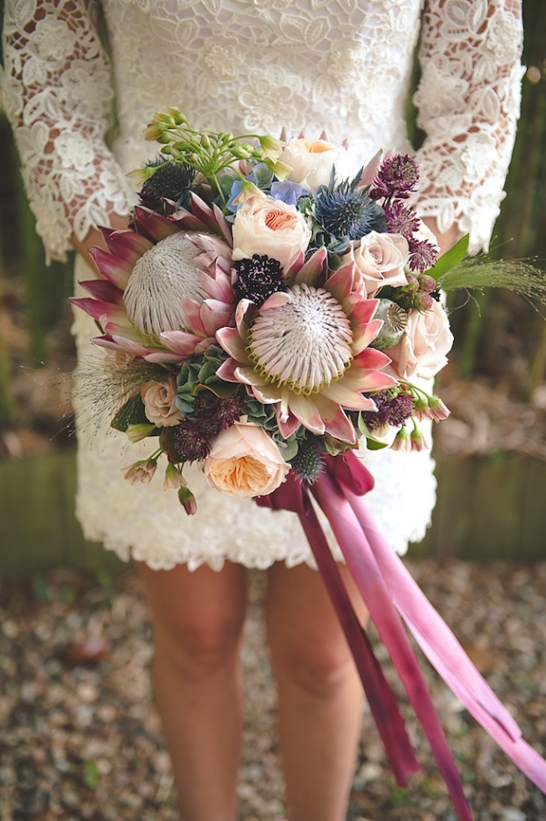 Brautstrauß Herbst – beliebtesten Blüten für die Vintage Hochzeit protea strauß groß schön