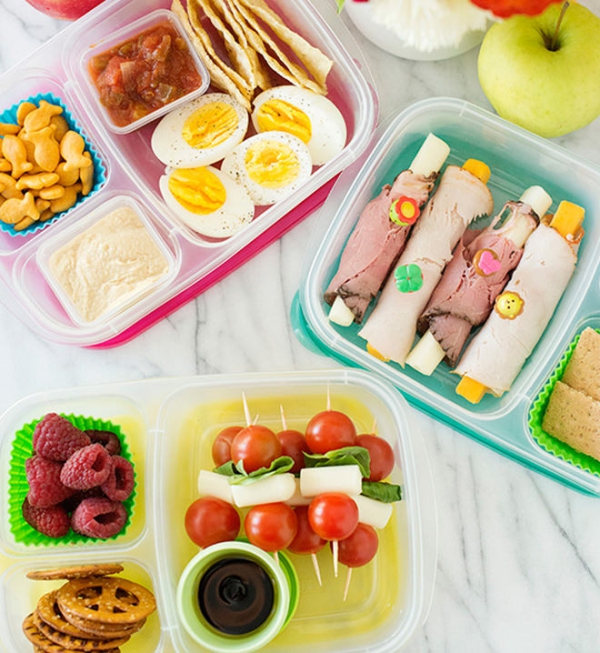 Brotdose für die Schule mit gesunden Leckereien füllen ideen ohne sandwich box
