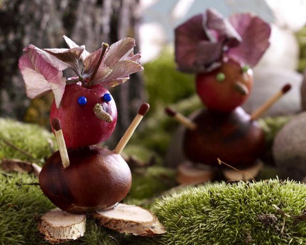 Kastanientiere basteln mit Kindern – Herbstideen und Anleitungen mit Naturmaterialien kreaturen männchen elfen