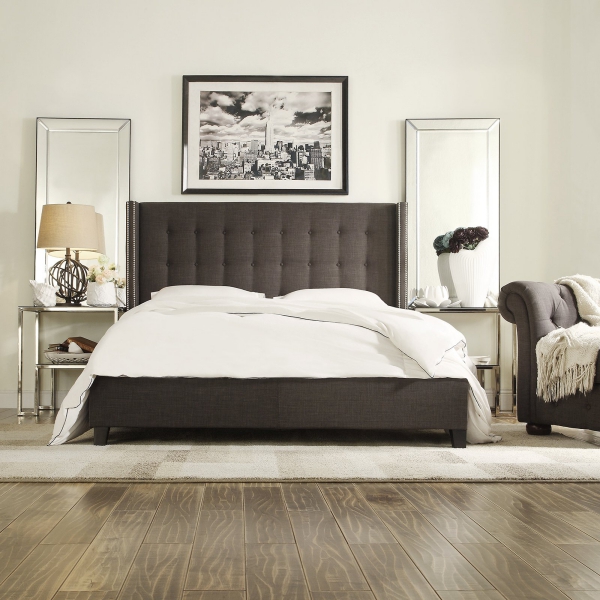 Das Polsterbett, seine Vor- und Nachteile fürs moderne Schlafzimmer minimalistisch schwarz weiß modern