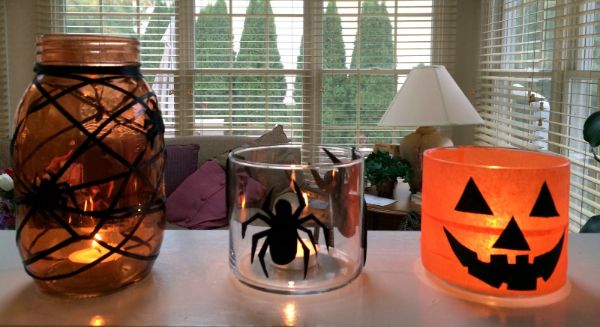 Glas mit verschiedenen Mustern - tolle Ideen für Halloween Laternen