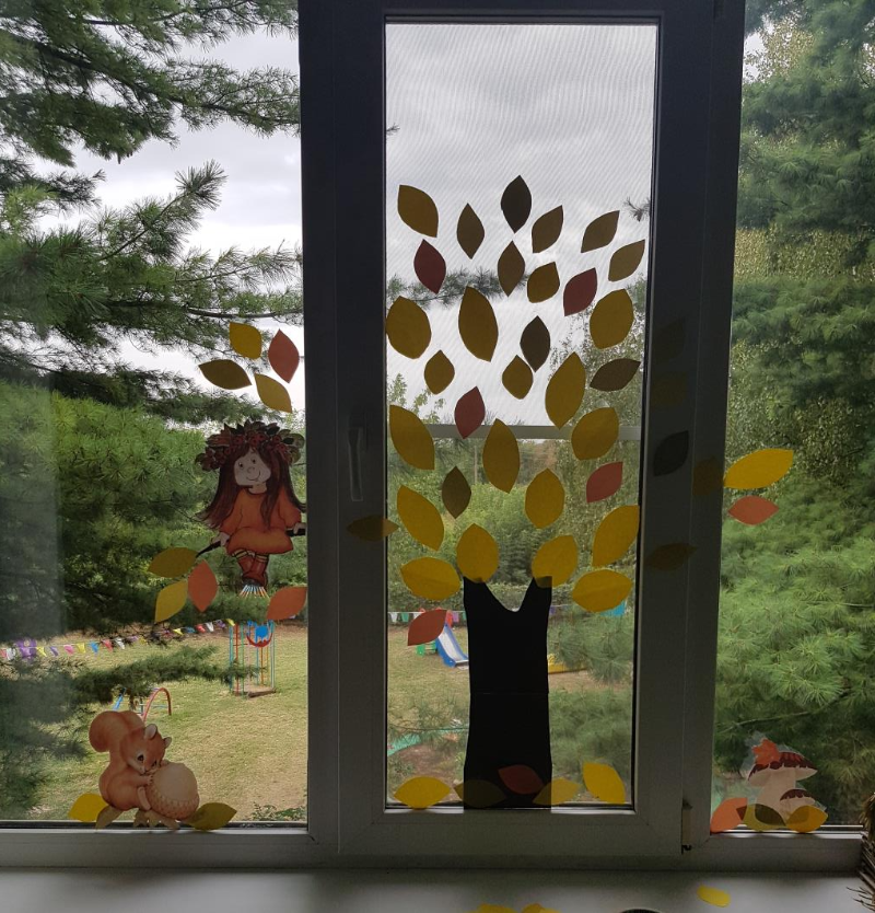 Herbst Fensterbilder Einfache Bastelideen Kinder