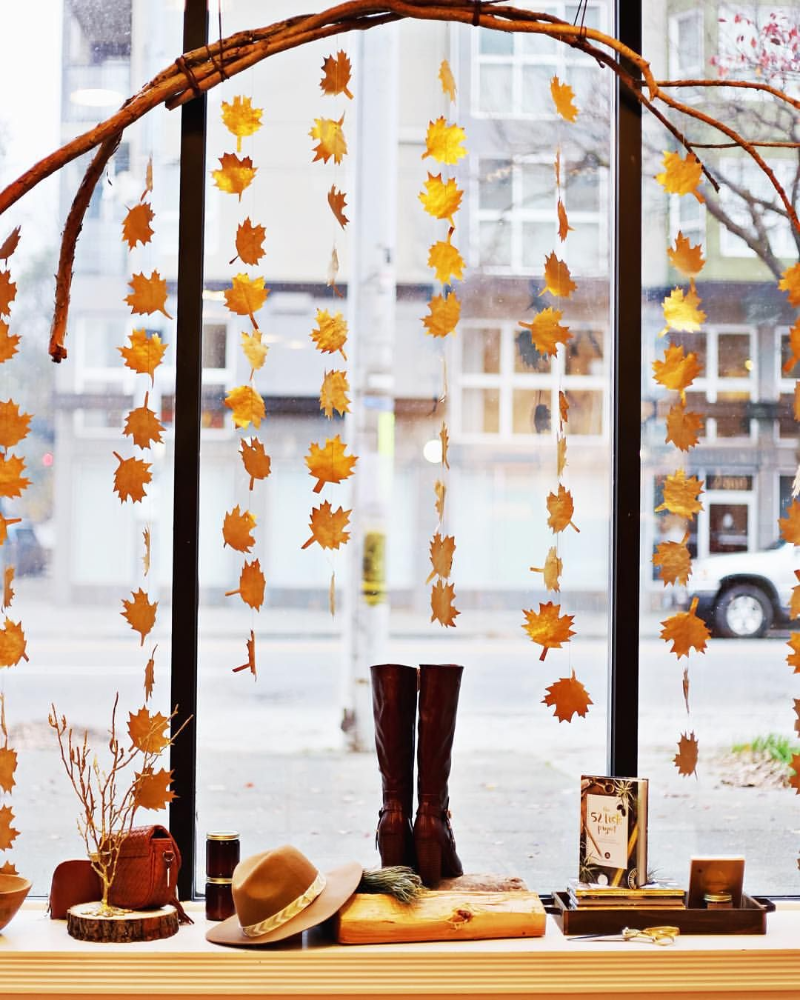 Herbst Fensterbilder Interressanete Fensterbankgestaltung