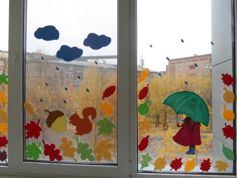 Herbst Fensterbilder tolle Ideen für die Stadt