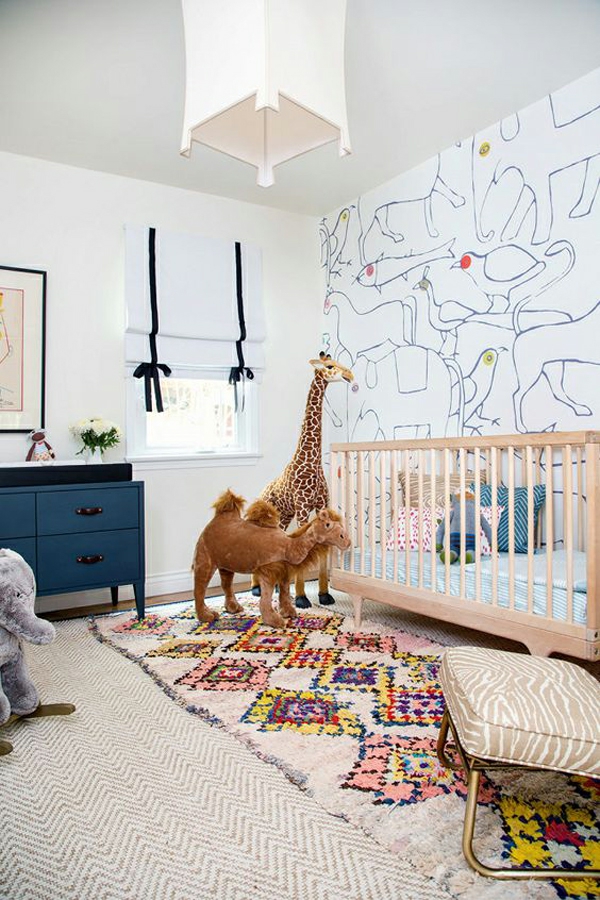 babyzimmer teppich ausgefallene dekoideen schöne farbige muster