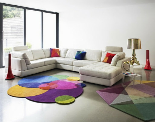 bunter teppich moderne dekoideen wohnzimmer teppich ideen