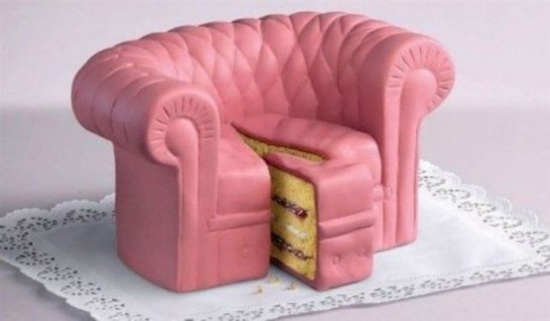extravagante Sofas ausgefallenes Modell klassische Form eines großen Sessels Tortenstücke