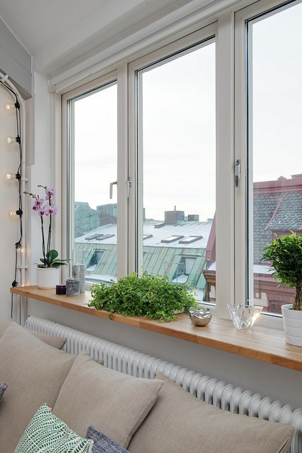 fensterbank deko mit pflanzen wohnzimmer dekorieren zimmerpflanzen