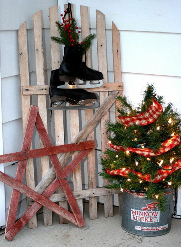 gartendeko weihnachten rustikale dekoideen