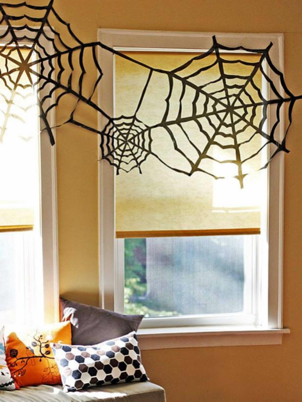 halloween bastelideen spinnennetz wohnung dekorieren diy ideen