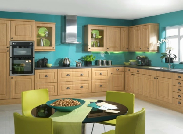 küche streichen farbideen wandfarbe küche grüntöne kombinieren