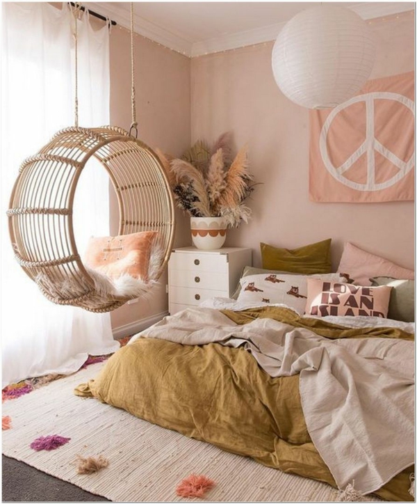 schlafzimmer gemütlich gestalten helle farben schöne dekoideen