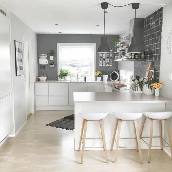 weiße küche welche wandfarbe skandinavische küche einrichten kleine küche ideen