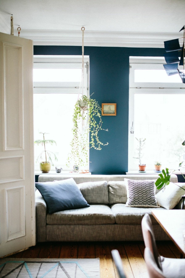 wohnzimmer farben ideen skandinavische elemente pflanze farben kombinieren