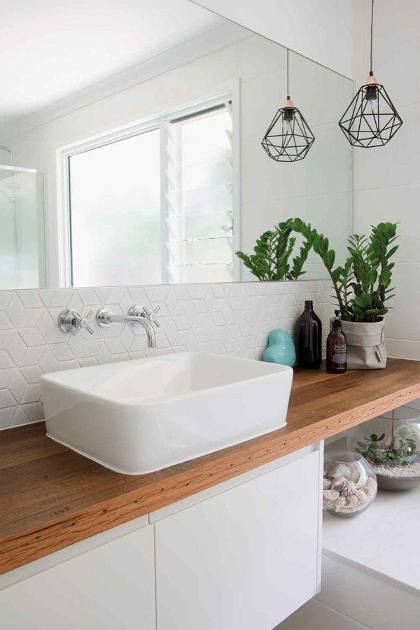 zimmer dekorieren ideen badezimmer ideen pflanzendeko weißes bad