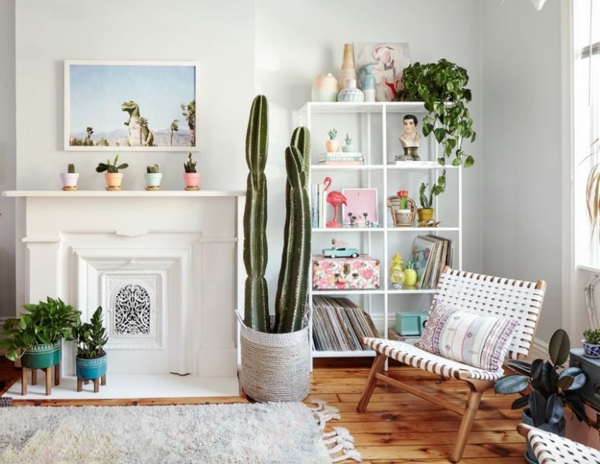 zimmer dekorieren ideen wohnzimmer dekorieren große pflanzen kaktus