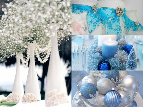 Blau weiße Hochzeitsideen Winterhochzeit