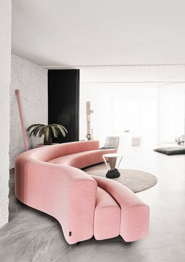 Rosa Sofa - super moderne Raumgestaltung