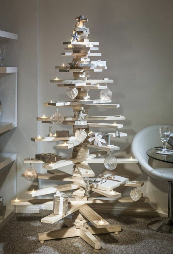 außergewöhnliche weihnachtsdeko selber machen außergewöhnlicher christbaum