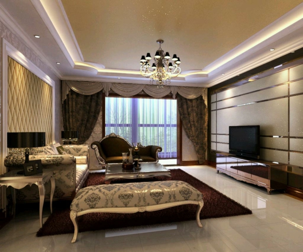bodenfliesen wohnzimmer luxuriöses wohnzimmerdesign braune akzente