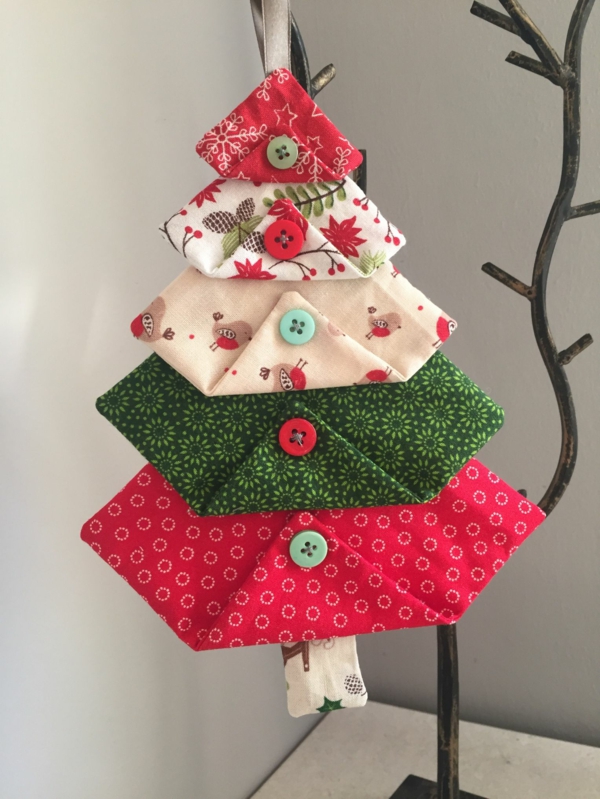 kleine geschenke nähen ideen tannenbaum stoff basteln weihnachtsgeschenke nähen