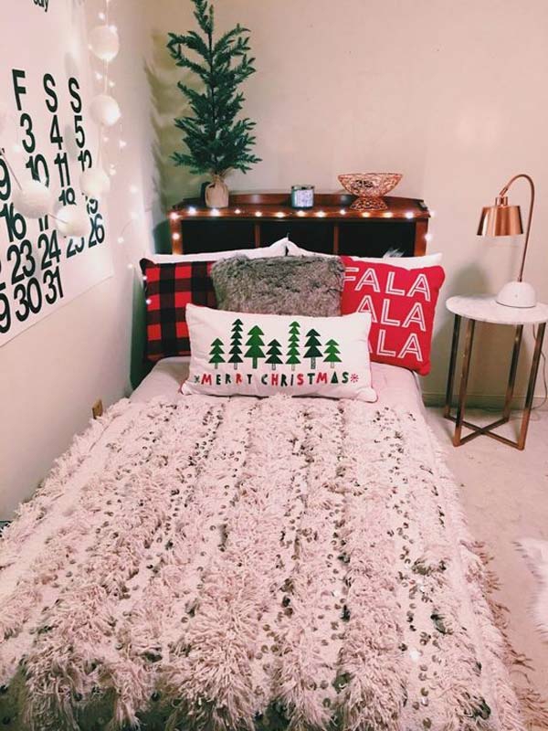 schlafzimmer gemütlich gestalten frische dekoideen weihnachten