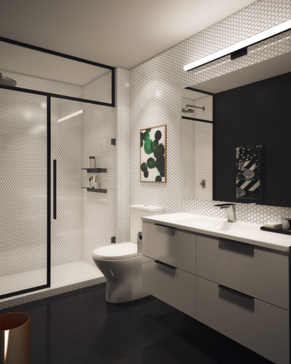 schwarz weiße Badezimmergestaltung Bad Ideen
