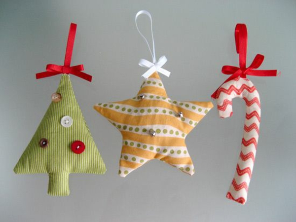 weihnachtsdeko nähen verschiedene ornamente kreative bastelideen