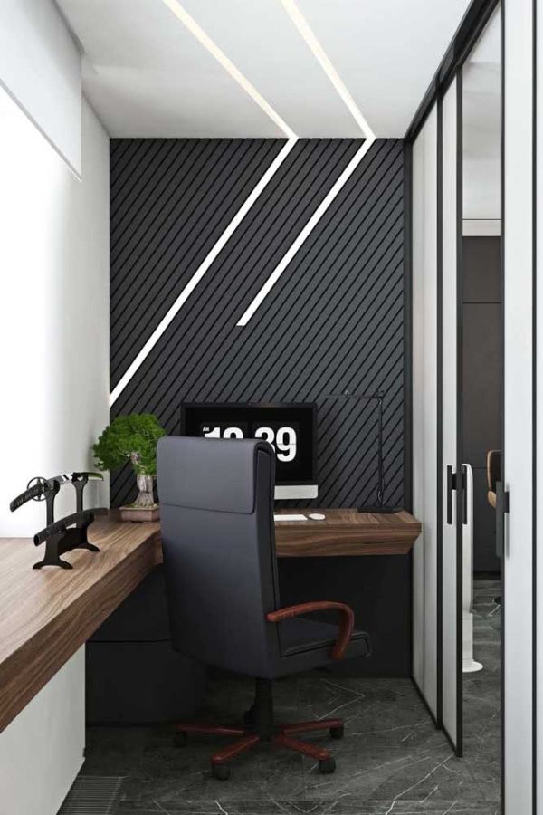 Bürostuhl hohe Lehne graues Design
