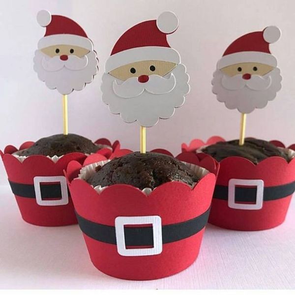 Erinnerungsgeschenke - Muffins mit Stäbchen und Weihnachtsmännern