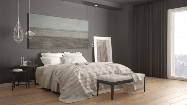 bett ohne kopfteil modernes minimalistisches schlafzimmer gestalten
