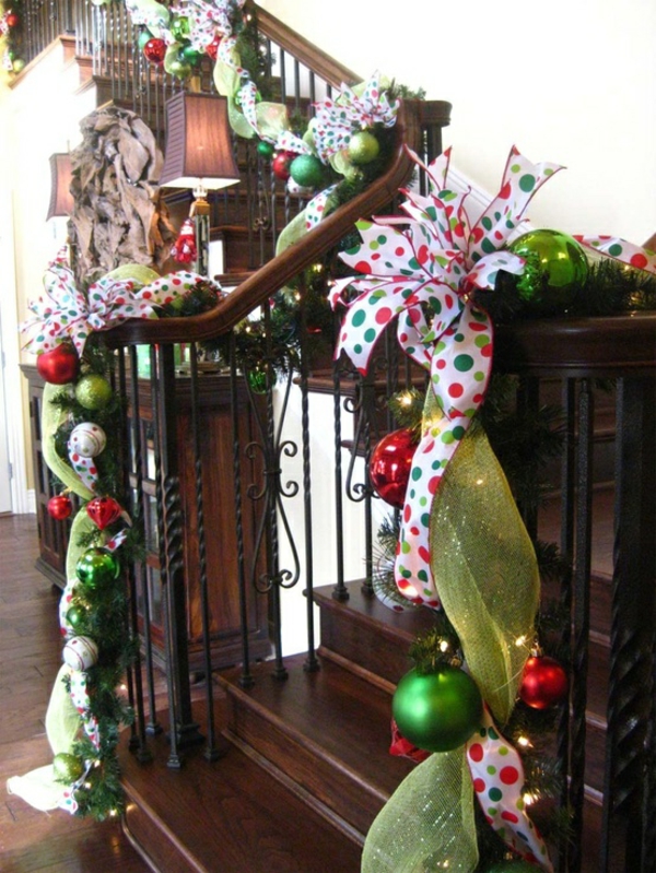 weihnachtsdeko flur treppen reichlich dekorieren