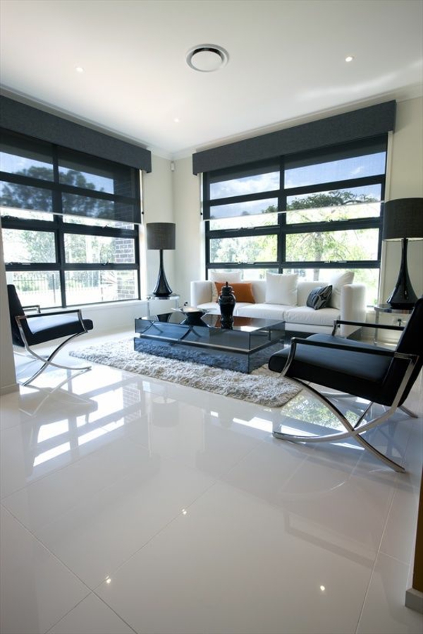weiße bodenfliesen wohnzimmer design ideen weiß schwarz gestalten
