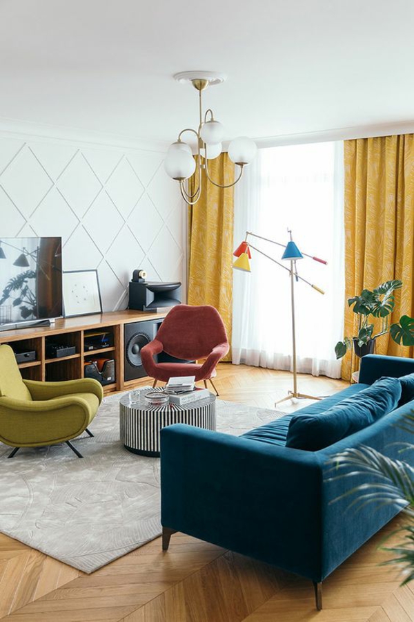 dekoideen wohnzimmer frische farben einladendes interieur