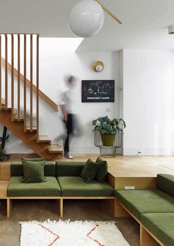 grüne couch - sofa ecke - tolles wohnzimmer