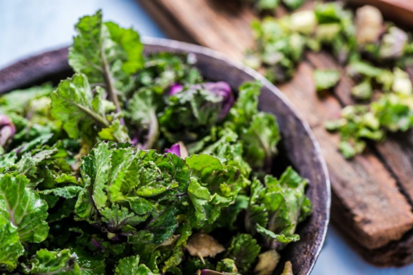 grünes gemüse grünkohl essen frischen salat zubereiten