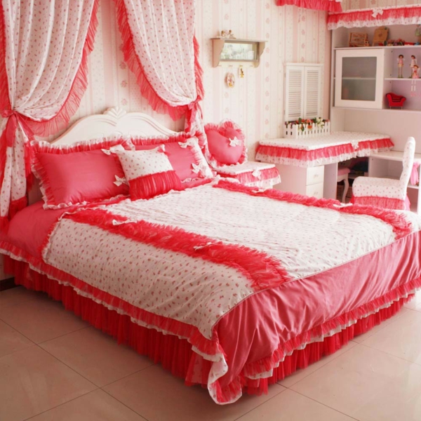 romantisch schlafzimmer gestalten romantische bettwäsche weibliche ausstrahlung