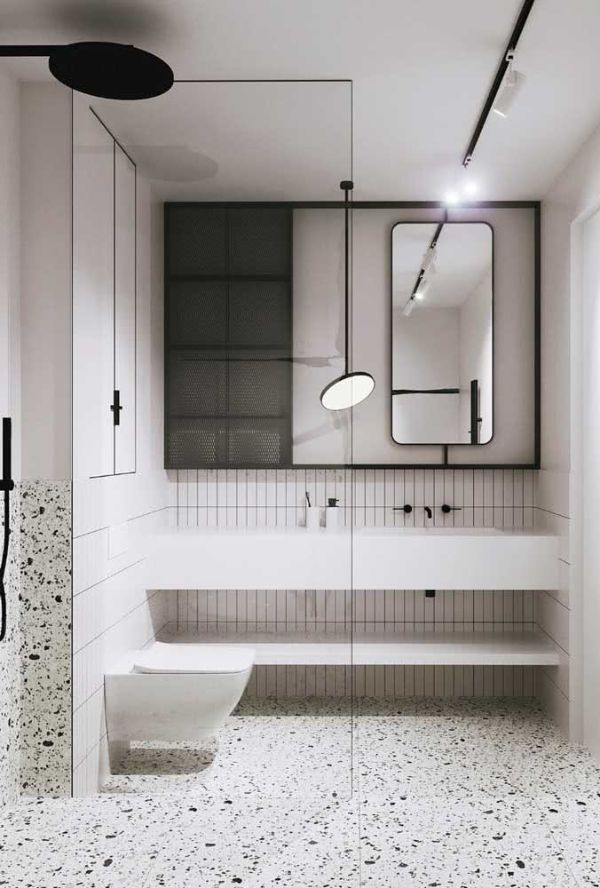 Perlweiß moderne Badezimmergestaltung