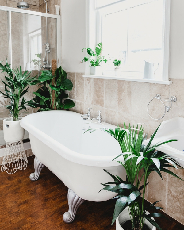 badezimmer fensterbank deko stilvolle dekoideen pflanzen