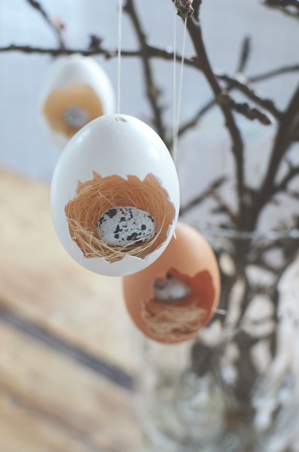 Ostereier zum Aufhängen selber basteln – schöne Ideen und Anleitung zum Nachmachen ideen für gebrochene eier
