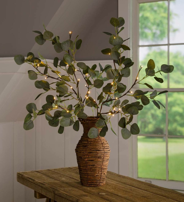 eukalyptus zimmerpflanze kreative dekoideen eukalyptuszweige dekorieren