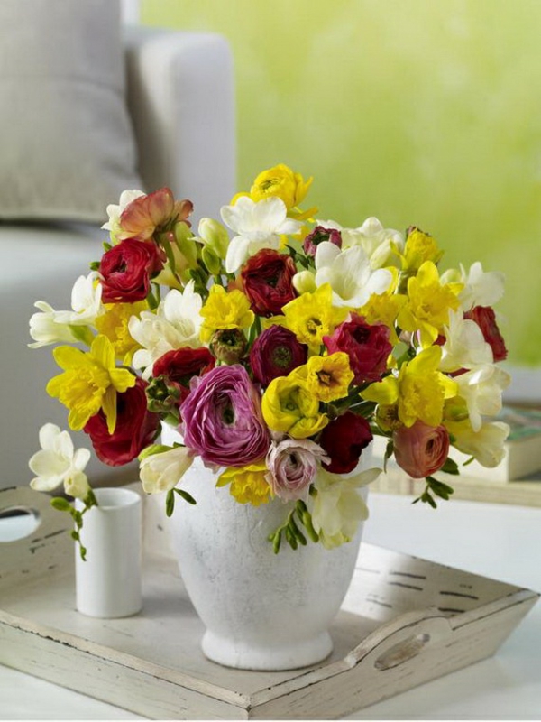 frühlingsblumen deko schnittblumen frühling dekoideen vase